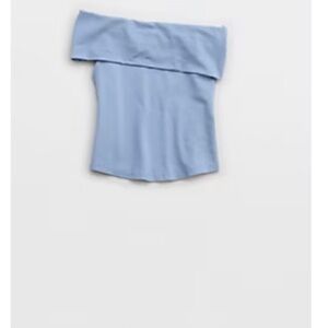 Aerie Sky Blue Off-Shoulder Maxi Skirt Set